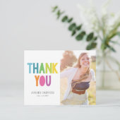 Bright Rainbow Type Grad 2022 Photo Postkarte (Stehend Vorderseite)