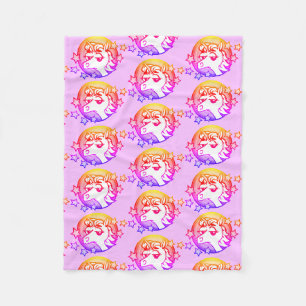 BRIGHT RAINBOW UNICORN COLORFUL PATTERBLANKET FLEECEDECKE
