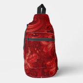 BRIGHT RED ABSTRACT SWIRLS CROSSBODY BAG (Vorderseite)