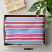Bright Red and Blue Candy Stripes Seidenpapier (Geschenk)