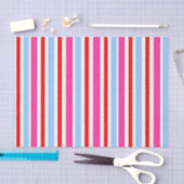Bright Red and Blue Candy Stripes Seidenpapier (Handwerk)