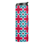 Bright Red and Blue Modern Geometric Personalised Thermosbecher (Nach links gedreht)