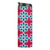 Bright Red and Blue Modern Geometric Personalised Thermosbecher (Nach rechts gedreht)