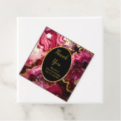 Bright Red and Gold Marble Agate Birthday Party Geschenkanhänger (Beispiel)