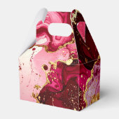 Bright Red and Gold Marble Agate Birthday Party Geschenkschachtel (Rückseite)