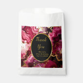 Bright Red and Gold Marble Agate Birthday Party Geschenktütchen (Vorderseite)