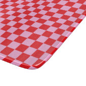 Bright Red and Light Pink Checkered Schneidebrett (Ecke)