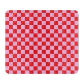 Bright Red and Light Pink Checkered Schneidebrett (Vorderseite)