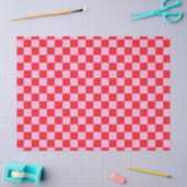Bright Red and Light Pink Checkered Seidenpapier (Basteln)