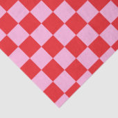 Bright Red and Light Pink Checkered Seidenpapier (Detail)