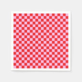 Bright Red and Light Pink Checkered Serviette (Vorderseite)