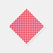 Bright Red and Light Pink Checkered Serviette (Ecke)