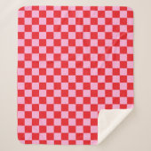 Bright Red and Light Pink Checkered Sherpadecke (Vorderseite)