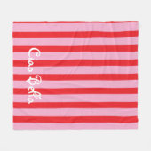 Bright Red and Pink Stripes | Ciao Bella Fleecedecke (Vorderseite (Horizontal))
