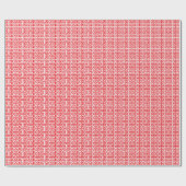 Bright Red and White Greek Key Pattern Geschenkpapier (Flach)