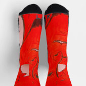 Bright Red Animated Character Art Socken (Oben)