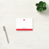 Bright Red Bird & Border on White mit Name Post-it Klebezettel (Büro)