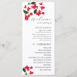 Bright Red Bougainville Wedding Flat Program Programm