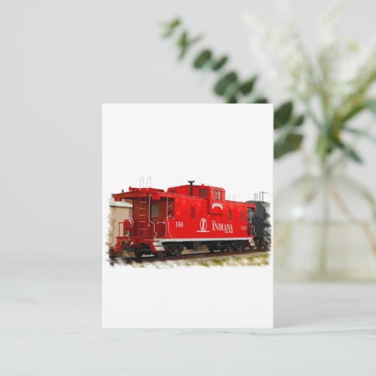 Bright Red Caboose Postkarte (Stehend Vorderseite)