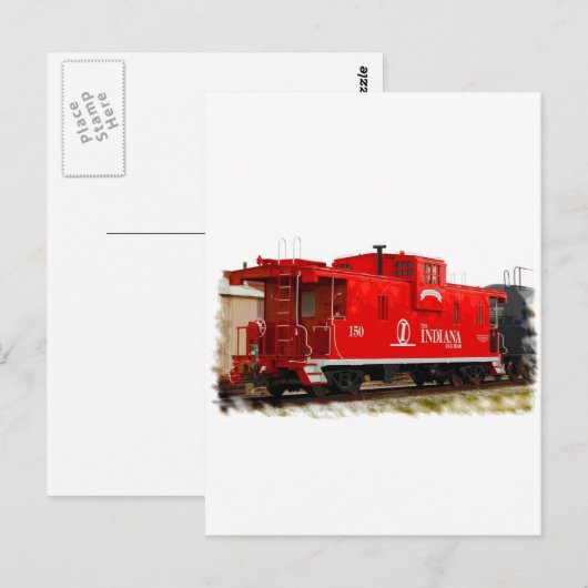 Bright Red Caboose Postkarte (Vorne/Hinten)