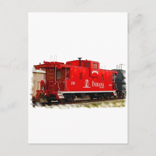 Bright Red Caboose Postkarte (Vorderseite)