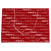 Bright Red Christmas Gift Bag | Santa's Reindeer Große Geschenktüte (Vorderseite)