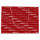 Bright Red Christmas Gift Bag | Santa's Reindeer Große Geschenktüte (Rückseite)