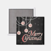 Bright Red Christmas Magnet (Vorderseite/Rückseite)