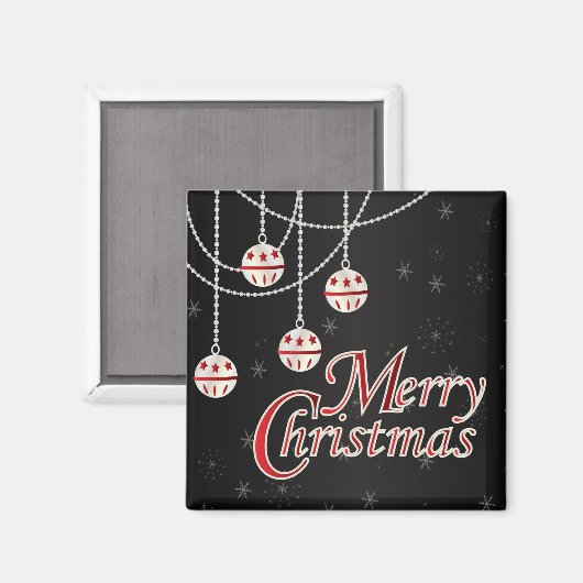 Bright Red Christmas Magnet (Vorderseite/Rückseite)