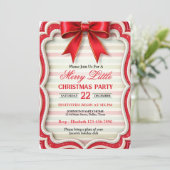 Bright Red Christmas Party Einladung (Stehend Vorderseite)