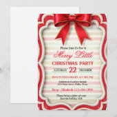 Bright Red Christmas Party Einladung (Vorne/Hinten)