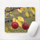 Bright Red Crab Apples Mousepad (Mit Mouse)