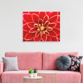 Bright Red Dahlia Closeup Leinwanddruck (Insitu (Wohnzimmer))
