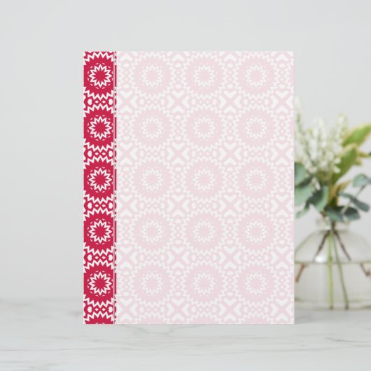 Bright Red Daisy Wheel Muster Binder Pages (Stehend Vorderseite)