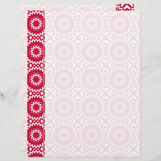 Bright Red Daisy Wheel Muster Binder Pages (Vorne/Hinten)