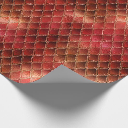 Bright Red Dragon Scales Geschenkpapier (Ecke)