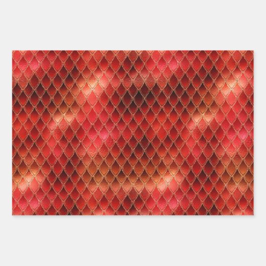 Bright Red Dragon Scales Geschenkpapier Set (Vorderseite 2)