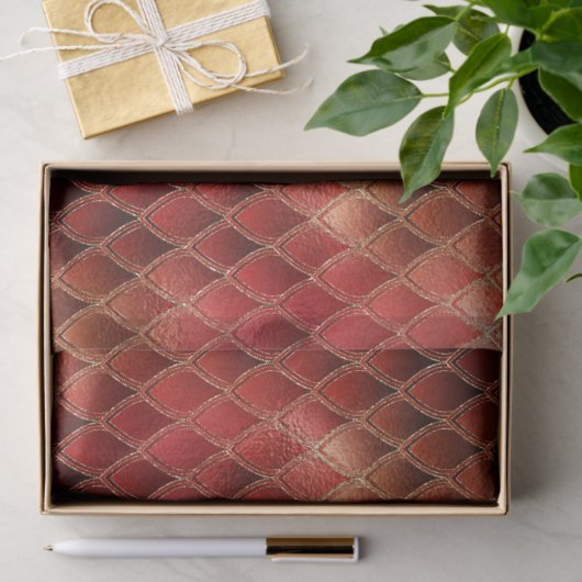 Bright Red Dragon Scales Seidenpapier (Geschenk)