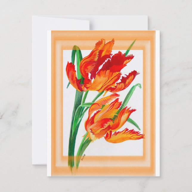 Bright Red Flamboyant Parrot Tulips (Vorderseite)
