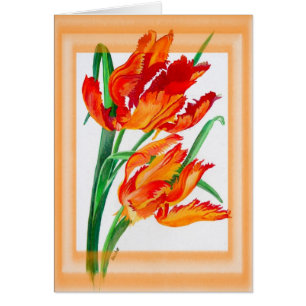 Bright Red Flamboyant Parrot Tulips