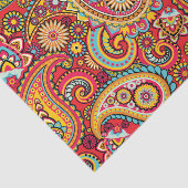 Bright Red Floral Paisley Bohemian Muster Seidenpapier (Ausschnitt)