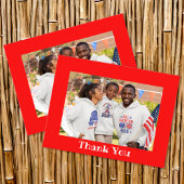 Bright Red Foto Border Vielen Dank Postkarte