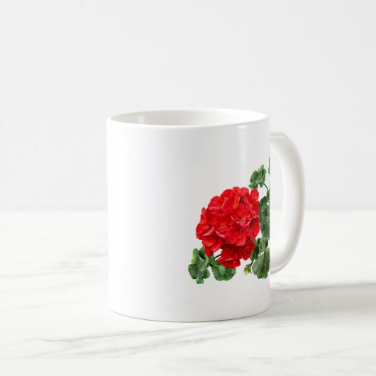 Bright Red Geranium Kaffeetasse (VorderseiteRechts)