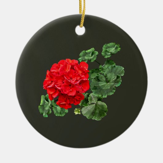 Bright Red Geranium Keramik Ornament (Vorne)