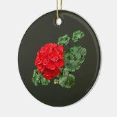 Bright Red Geranium Keramik Ornament (Links)