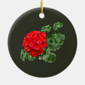 Bright Red Geranium Keramik Ornament (Hinten)