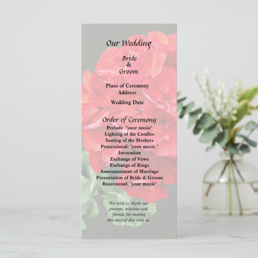 Bright Red Geranium Programm (Stehend Vorderseite)