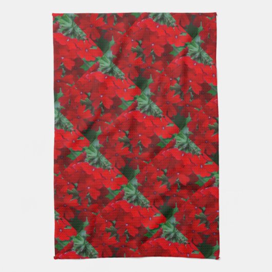 Bright Red Geraniums Geschirrtuch (Vertikal)