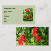 Bright Red Geraniums Visitenkarte (Vorne/Hinten)