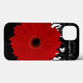 Bright Red Gerbera Daisy auf Black Case-Mate iPhone Hülle (Rückseite (Horizontal))